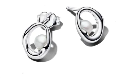 Produktbild von Pandora Organically Shaped Oval & Treated Freshwater Cultured Pearl Stud 293295C01 Ohrringe