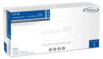 Produktbild von MaiMed-solution100 blue violet Gr. L , unsteril puderfrei, Latexfreie-Handschuhe zu 100 St./Box | Box (100 Stück)