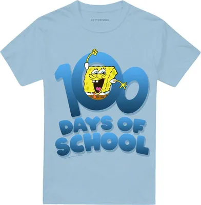 Produktbild von SpongeBob SquarePants - "100 Days School" T-Shirt für Herren/Damen Uni TV21860 (3XL) (Hellblau)