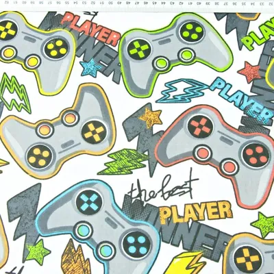 Produktbild von Baumwolle 100% Computerspiele auf weißem Hintergrund