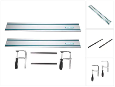 Immagine prodotto di Set di guide Makita 2 guide da 1400 mm + 2 connettori per guide + 2 morsetti a vite