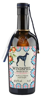 Obrázek produktu pro Windspiel Pink Grapefruit Gin – středomořský gin pro osvěžující drink Gin & Tonic | Jemná chuť jalovce se snoubí s ovocnou grapefruitovou notou | 37,5 % alkoholu (1 x 0,5 l)