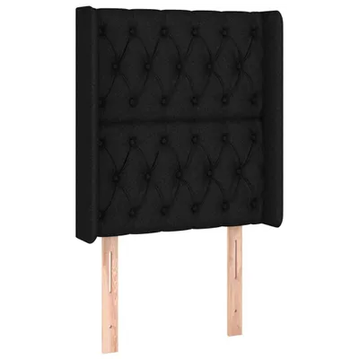 Produktbild von Kopfteil mit Ohren Schwarz 83x16x118/128 cm Stoff