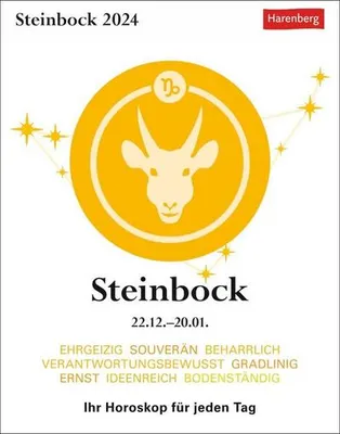 Produktbild von Steinbock Sternzeichenkalender 2024: Tagesabreißkalender. Tischkalender 2024 mit täglichem Horoskop. Kleiner Kalender mit täglichem Blick in die Sterne