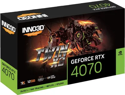 Zdjęcie produktu dla Karta graficzna Inno3D GeForce RTX 4070 Twin X2 - 12 GB GDDR6X, 1x HDMI, 3x DP