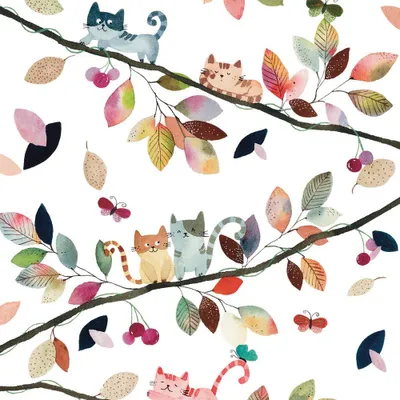 Produktbild von 20 Servietten Fall Cats - Katzen im Herbstbaum 33x33cm
