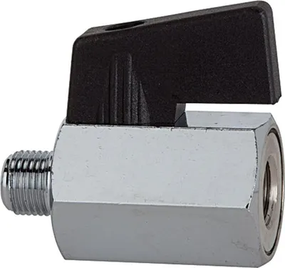 Image de Riegler Mini-robinet à bille, surface lisse, MS nickelé, G 1/4 FF/FF, DN 8