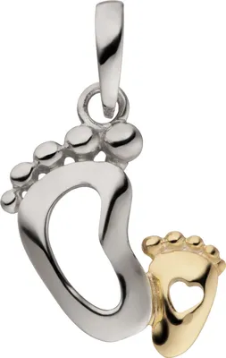 Produktbild von JOBO Anhänger Füße Babyfuß 925 Sterling Silber bicolor vergoldet