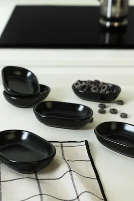 Produktbild von Hermia Concept, X0001611700, Vorspeisenschalen-Set (6-teilig), 100 % KERAMIK, Mattschwarz, 11 cm