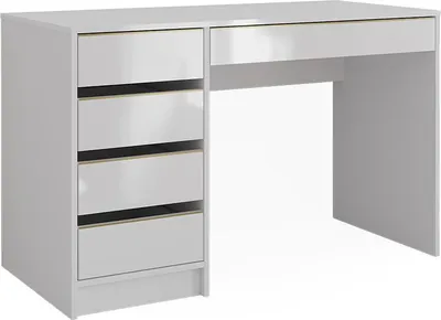 Produktbild von Schreibtisch Vicco Sherry Weiß Hochglanz 55 x 120 cm mit Schubladen, Model 57920
