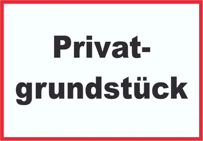 Produktbild von Privatgrundstück Schild schwarz-weiß-rot A5 Rückseite selbstklebend