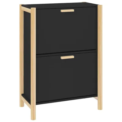 Obrázek produktu pro vidaXL Botník černý 57,5x33x80 cm Dřevěný materiál