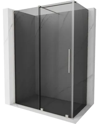 Obrázek produktu pro Mexen Velar posuvná sprchová kabina 140 x 75 cm, grafit, kartáčovaný nikl - 871-140-075-41-97