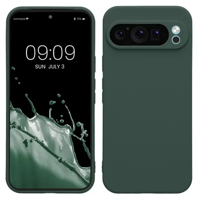 Produktbild von kwmobile Handyhülle kompatibel mit Google Pixel 9 Pro XL Hülle - Handy Case aus weichem Silikon in Moosgrün