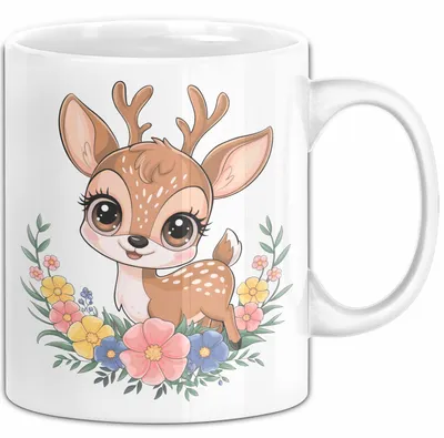 Produktbild von Hirsch Tier Tasse Geschenk Lustige Geschenkidee Spruch (Weiß)