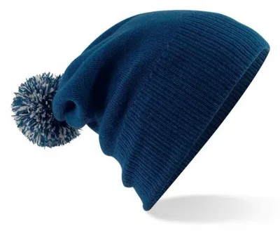 Image de Beechfield - Bonnet pour hommes/femmes unie FK248 (taille unique) (bleu foncé/gris clair)