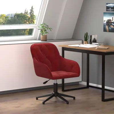 Produktbild von Bürostuhl Drehbar Weinrot Samt - Bürostühle CC20685