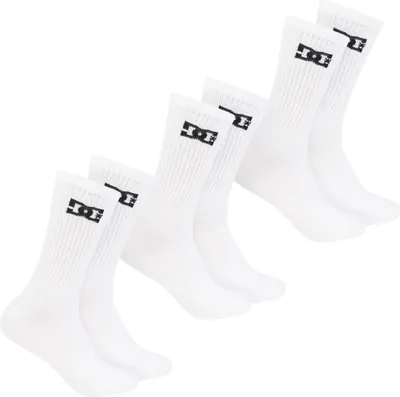 Produktbild von 39-42|DC Shoes Sport Crew Uni Socken 3 Paar weiß DC-01 CREW