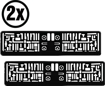 Produktbild von 2x Kennzeichenhalter/ Nummernschildhalter, ca. 530 x 133 mm, schwarz von PETEX