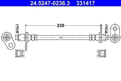 Produktbild von ATE 24.5247-0236.3 Bremsschlauch für MITSUBISHI ASX (GAW) Outlander II SUV (CWW) Lancer VIII Schrägheck (CXA) Lancer VIII Limousine (CYA, CZA)