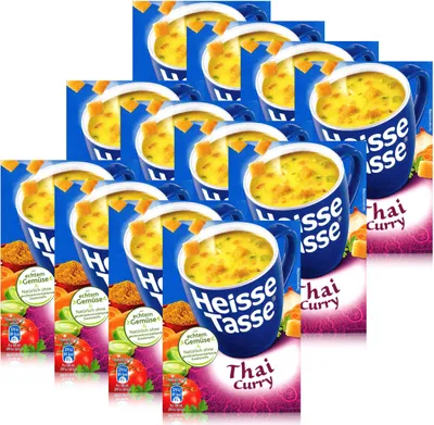 Produktbild von Heisse Tasse Thai Curry mit Croûtons 3 Beutel á 19,2g (12er Pack)