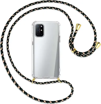 Produktbild von Handykette Backcover-Schutzhülle mit Band (Metall goldfarben) für OnePlus 8T - camouflage
