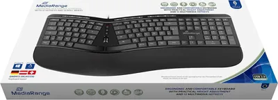 Obrázok produktu pre MediaRange ergon. Multimediálna klávesnica 124 Ta. Scr wheel čierna