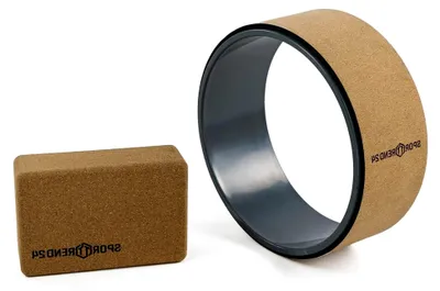 Produktbild von Yoga Rad aus Kork und Yoga Block aus Kork