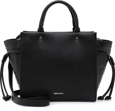 Produktbild von Tamaris Damen Shopper Handtasche seitliche Erweiterung Logo Relief Juliane 31901, Farbe:Schwarz