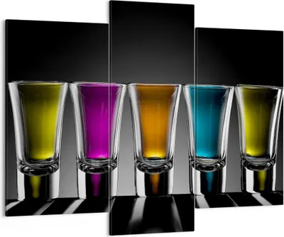 Produktbild von Bild auf Leinwand - Leinwandbild - Gläser Alkohol trinken Saft - 130x100cm - Wand Bild - Wanddeko - Leinwanddruck - Bilder - Kunstdruck - Wanddekoration - Leinwand bilder - Wandkunst - CB130x100-2194