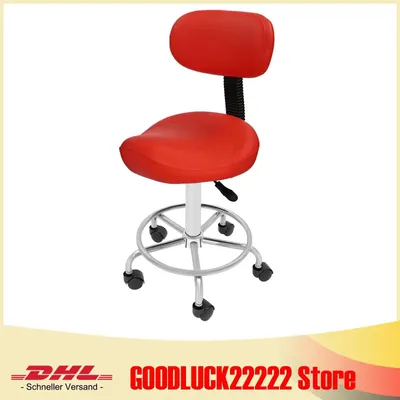 Produktbild von Ergonomischer Sattelhocker - Drehhocker - Höhenverstellbar - Drehbar 360° - Neigbar - Hohe Stabilität - Robust - Rot