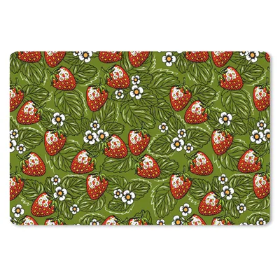 Produktbild von MuchoWow® Mauspad Mousepad Blumen - Erdbeere - Blätter - Vegan - Muster 27x18 cm - Mousepads - Maus Mat - Pad - Mausunterlage - Büroartikel - Desk Matten