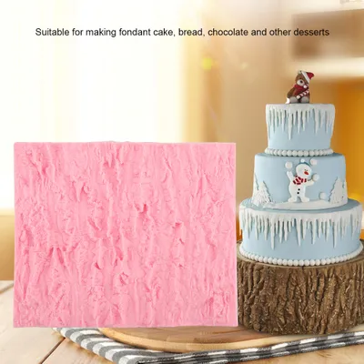 Imagen del producto de Molde para pastel, molde para tarta, molde para pastel de fondant, molde con forma de corteza de árbol, molde para hornear