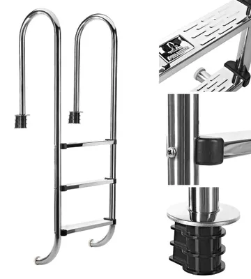 Immagine prodotto di Scala per piscina in acciaio inox Scala per piscina Scala da incasso Scala per piscina alta 3 gradini