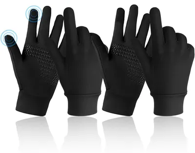 Produktbild von Set aus 2 winddichten Touchscreen Fahrradhandschuhen für den Winter