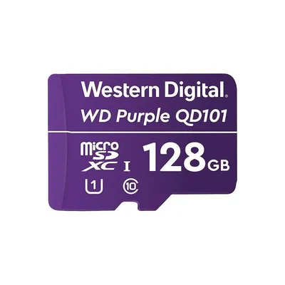 Zdjęcie produktu dla WD Purple SC QD101 WDD128G1P0C - karta pamięci flash - 128 GB - UHS-I U1 / Class10 - microSDXC UHS-I - liliowy
