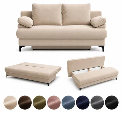 Zdjęcie produktu dla VELARO Kanapa z funkcją spania sofa rozkładana MAJA z pojemnikiem