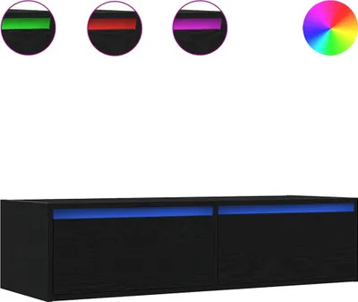 Obrázek produktu pro vidaXL TV skříňka s LED světly vzhled černého dubu 100x35,5x25 cm