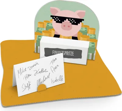 Produktbild von itenga Geldgeschenkverpackung Sparschwein mit Sonnenbrille (Motiv 56)