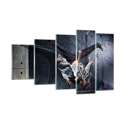 Produktbild von Bilder auf glas - Tänzer Mode Flip Mädchen - 100x60cm - Glasbilder - Wandbilder - Kunstdruck - zum Aufhängen bereit - Wanddekoration aus Glas - Glas Bilder - Wandbild auf Glas - GEG100x60-2110