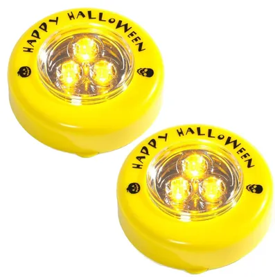 LED-Kerzen für Kürbis, Halloween-Deko, gelb, 7 cm, 2er-Set