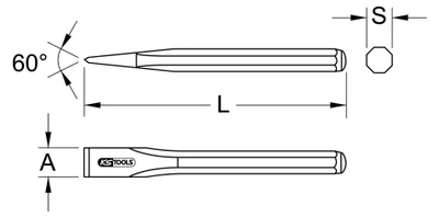 Obrázek produktu pro KS Tools Electricians chisel, 4-edged, 12x8x200mm 1620253