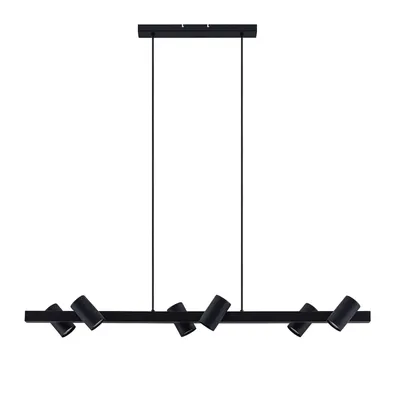 Produktbild von Lindby Hängeleuchte Savoli, 116 cm, schwarz, 6-flg., Stahl