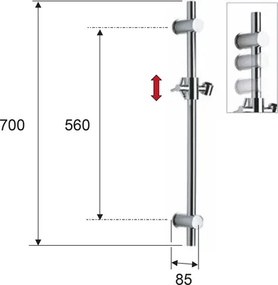 Productafbeelding van Sapho douchedeur, rond, 700 mm, goudkleurig