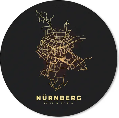 Produktbild von MuchoWow® Mauspad Mousepad Gold - Stadtplan - Nürnberg - Karte 20x20 cm - Mousepads - Maus Mat - Pad - Mausunterlage - Schreibtischmatte