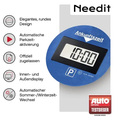 Productafbeelding van Needit PARK LITE One, elektrisch parkeerschild, blauw, met keurmerk