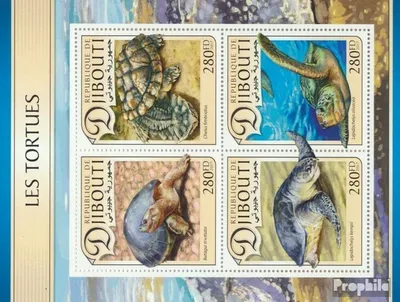 Produktbild von Briefmarken Dschibuti 2017 Mi 1458-1461 Kleinbogen (kompl. Ausg.) postfrisch Schildkröten