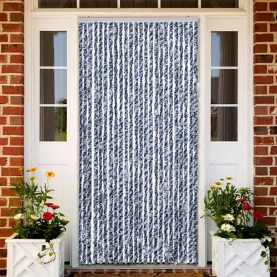 Obrázek produktu pro Záclona proti hmyzu modrá bílá stříbrná 100x220cm žinylka
