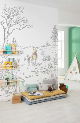 Obrázek produktu pro Komar netkaná tapeta - Medvídek Pú - rozměr: 200 x 280 cm (šířka x výška) - 4 panely