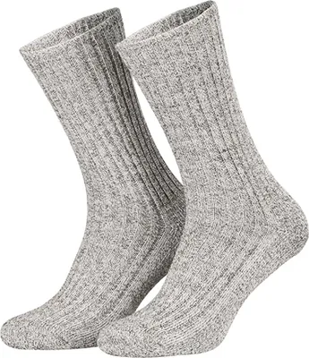 Produktbild von Tobeni 5 Paar Herrensocken Norwegersocken Arbeitssocken Winter Socken Wolle mit Frotteesohle, Farbe:Grau, Grösse:39-42